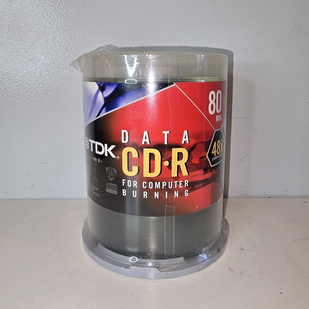 TDK Data CD-R 48X 80min 700MB 100 Pack New Sealed Missing The Bar Code